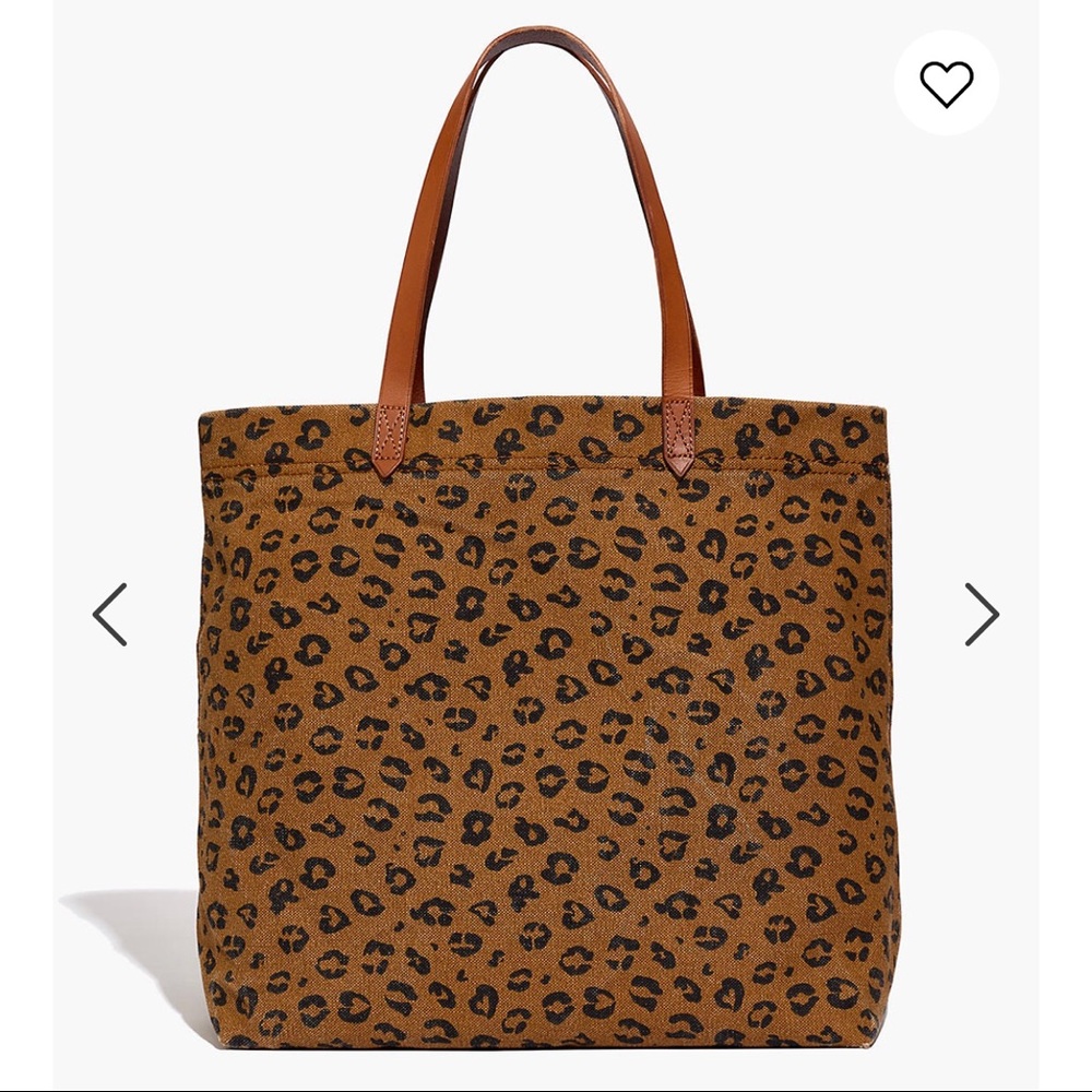 Like new madewell canvas transprt tote leopard bag